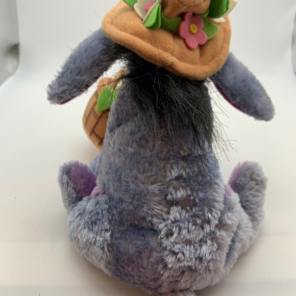 Disney Store Eeyore Easter Basket Flower Winnie & Friends Beanie Small 6" Plush - Picture 8 of 11